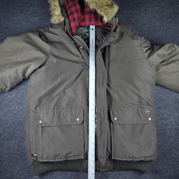 Woolrich Men's Dark Brown Down Insulated Faux Fur Hooded Parka Jacket Size L - Picture 6 of 16